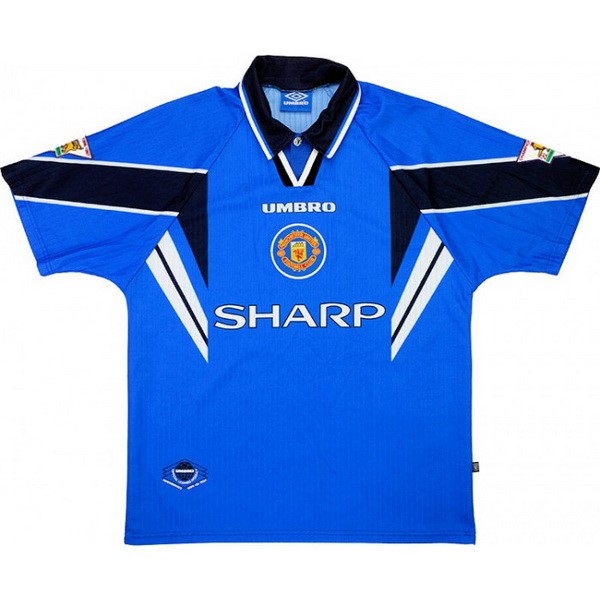 Tailandia Camiseta Manchester United Segunda Equipación Retro 1997 1998 Azul